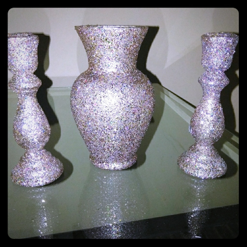 Candle holders and vase